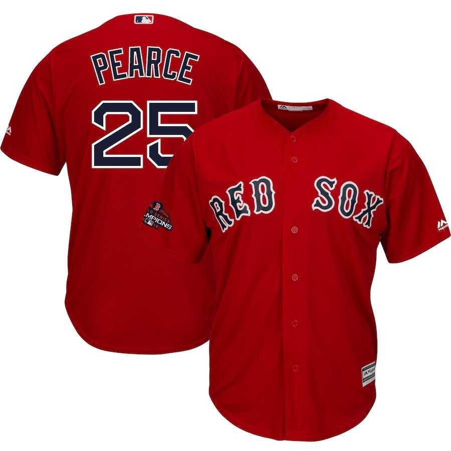 Red Sox 25 Steve Pearce Scarlet 2018 World Series Champions Team Logo Player Jersey Dzhi,We sell and wholesale Red Sox 25 Steve Pearce Scarlet 2018 World Series Champions Team Logo Player Jersey Dzhi on line form chian!